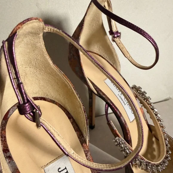 Jimmy Choo Bobbie Embellished Heels 100 - Picture 5 of 9